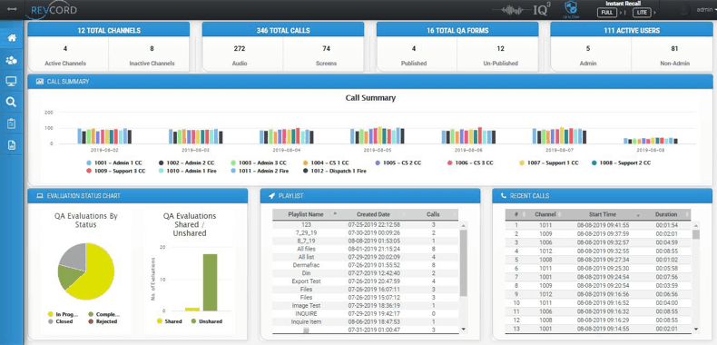 Revcord MMS Management Console